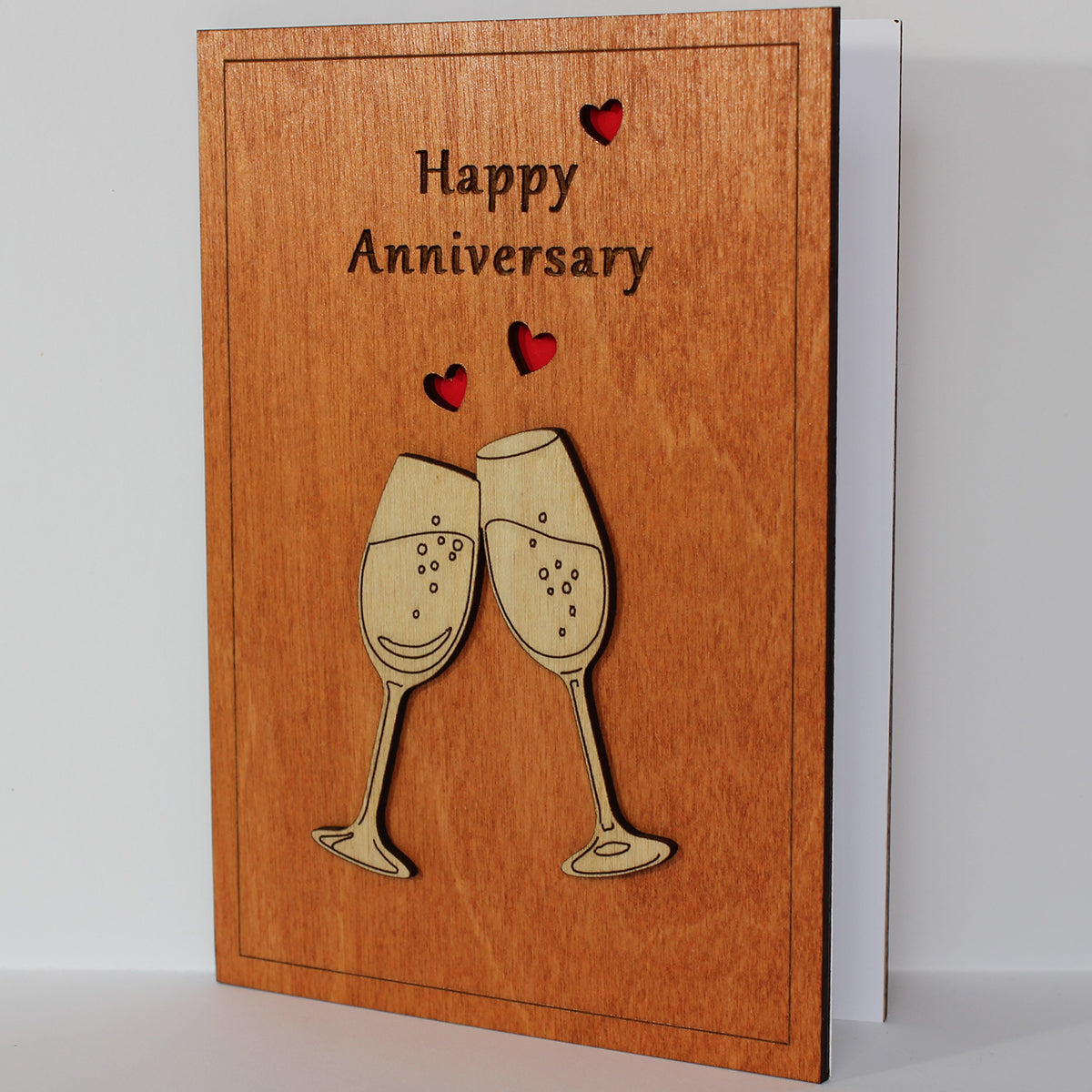 Happy Anniversary Wood Card for Her, Wife or Him, Husband